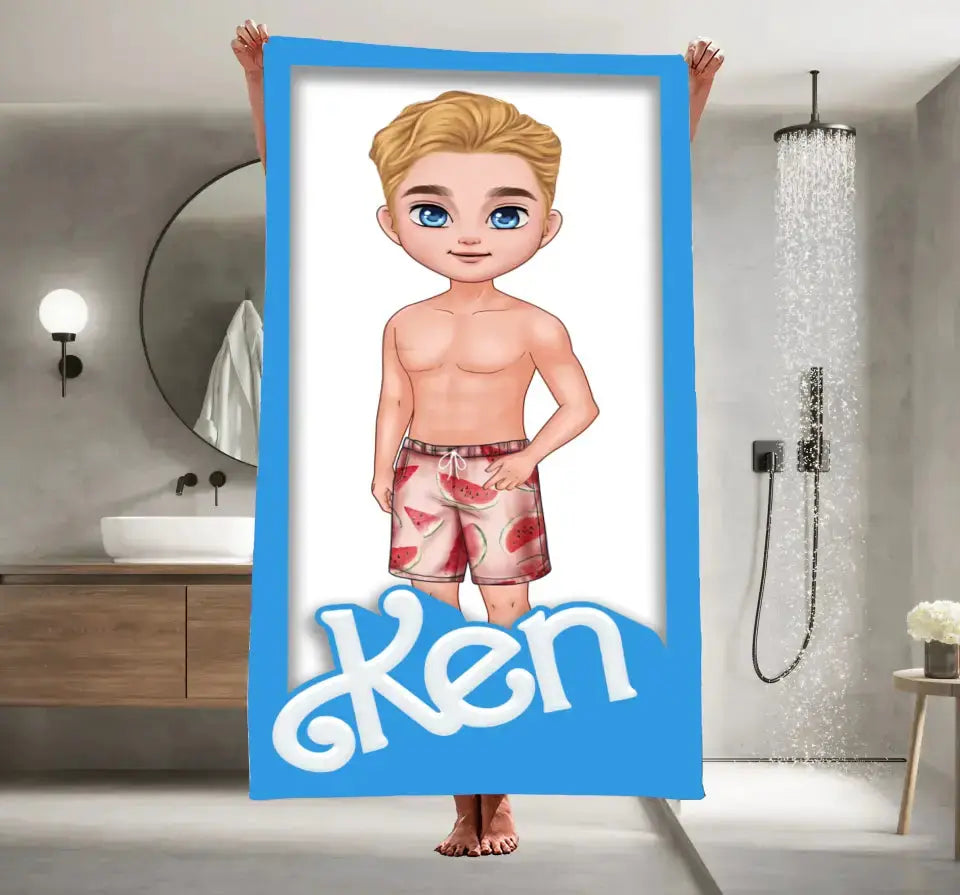 Serviette de bain personnalisée Ken